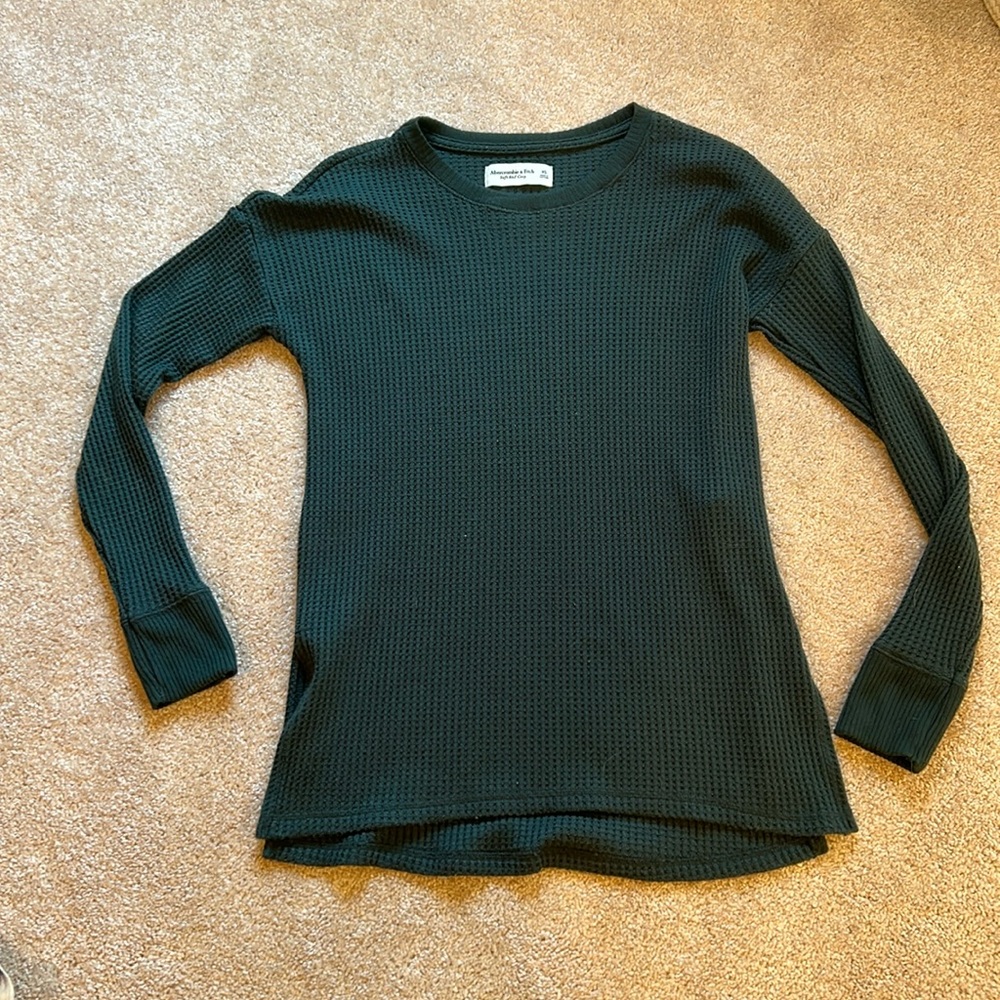 Soft A&F Cozy Long Sleeve Waffle Knit Top